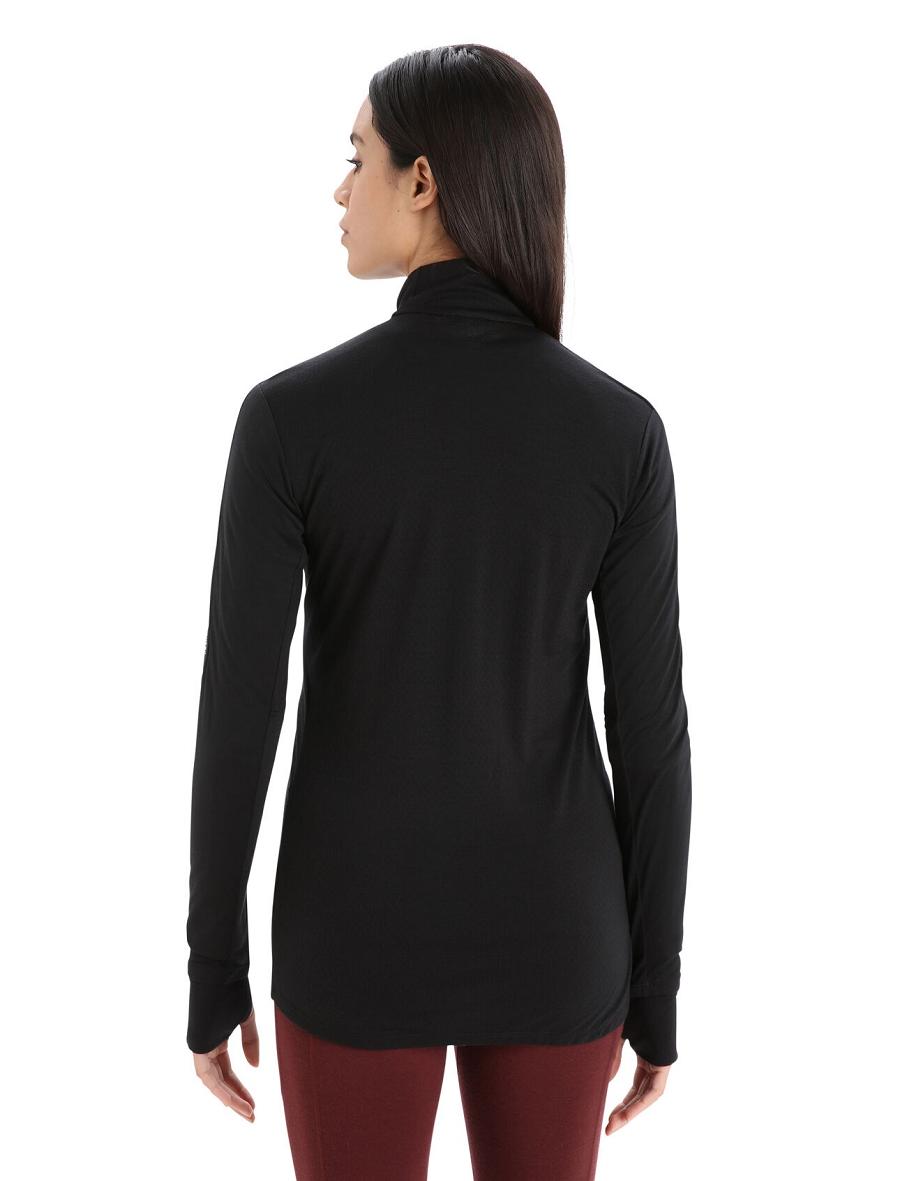 Icebreaker ZoneKnit™ Merino Long Sleeve Zip Naisten Huppari Mustat | FI 1668SGLO